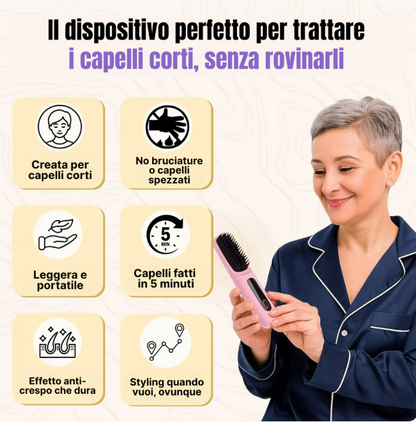 BellaWave - Spazzola lisciante portatile senza fili