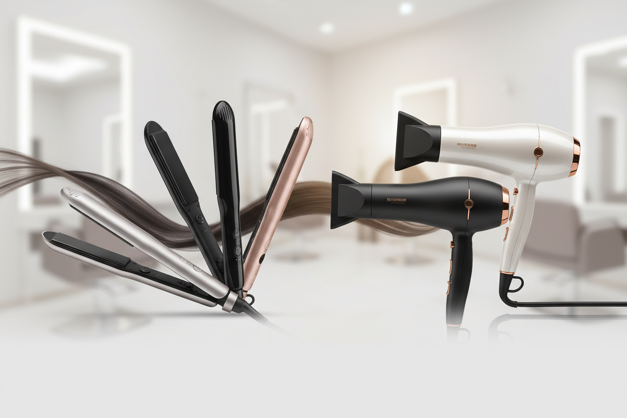 immagine singola o collage di immagini per creare copertina della categoria piastre e asciugacapelli 